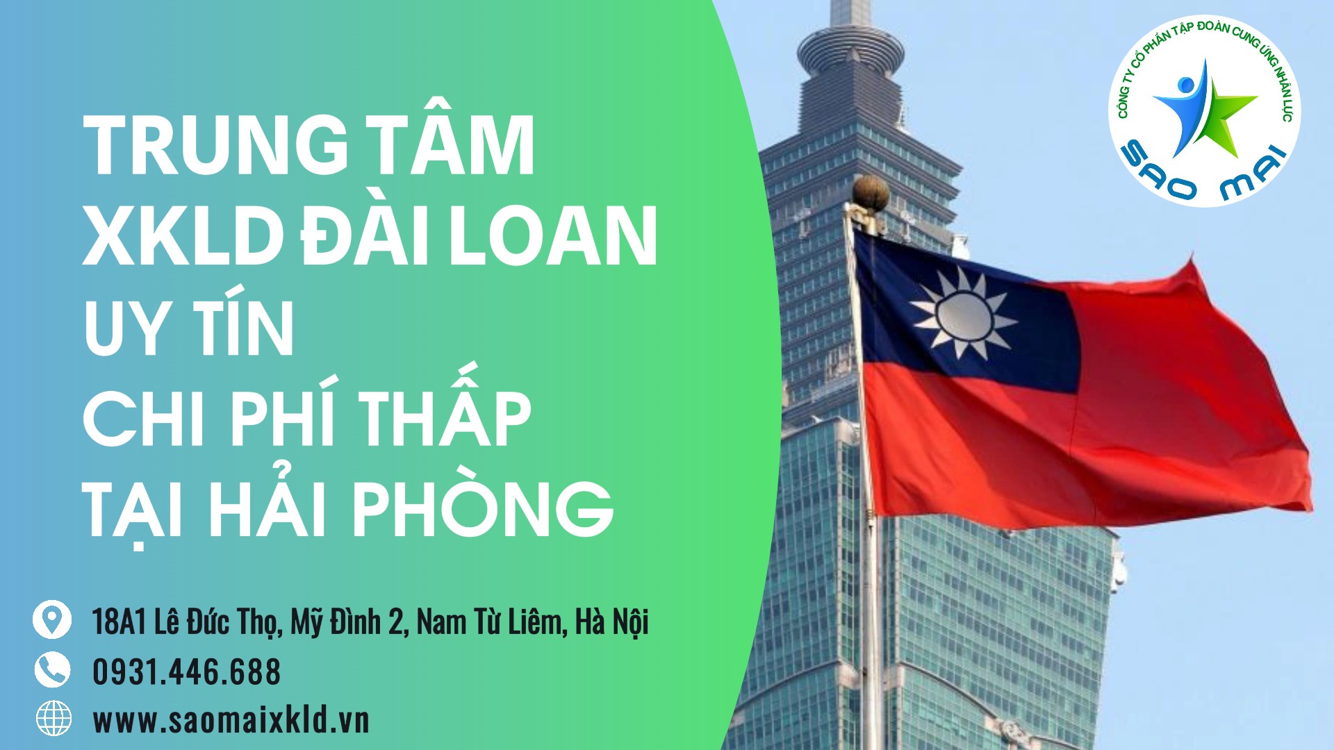 Địa chỉ Trung tâm XKLD ĐÀI LOAN UY TÍN với CHI PHÍ THẤP và BAY NHANH tại HẢI PHÒNG 