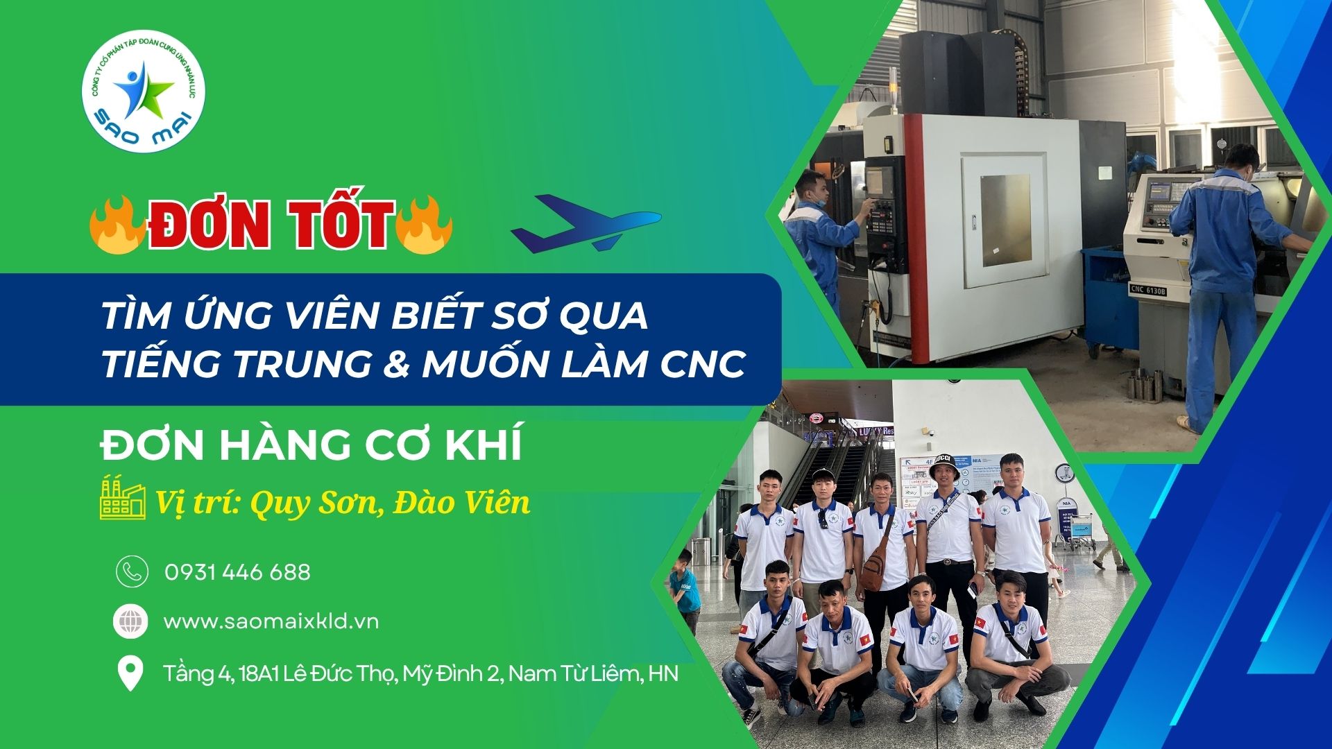 Đơn tốt: Tuyển 02 NAM đi XKLD Đài Loan đơn hàng cơ khí tại Đào Viên không giới hạn độ tuổi, tăng ca nhiều