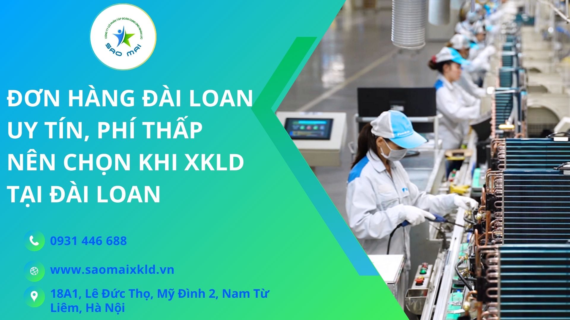 Đơn hàng ĐÀI LOAN chi phí THẤP, BAY NHANH - LƯU Ý chọn ngành hàng để XKLD ĐÀI LOAN mới nhất tại Công ty XKLD uy tín