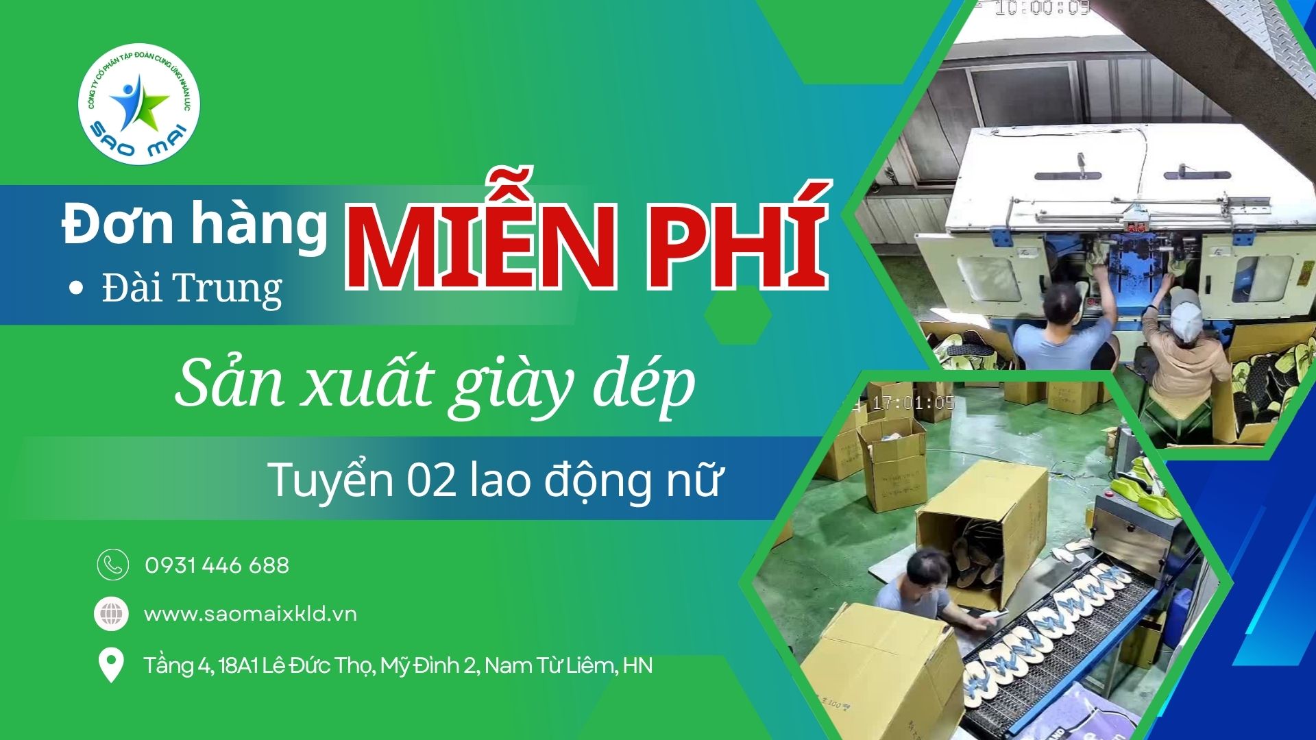 XKLD ĐÀI LOAN đơn hàng MIỄN PHÍ tuyển dụng Nữ làm việc tại nhà máy Chiun-Da  - Đài Trung