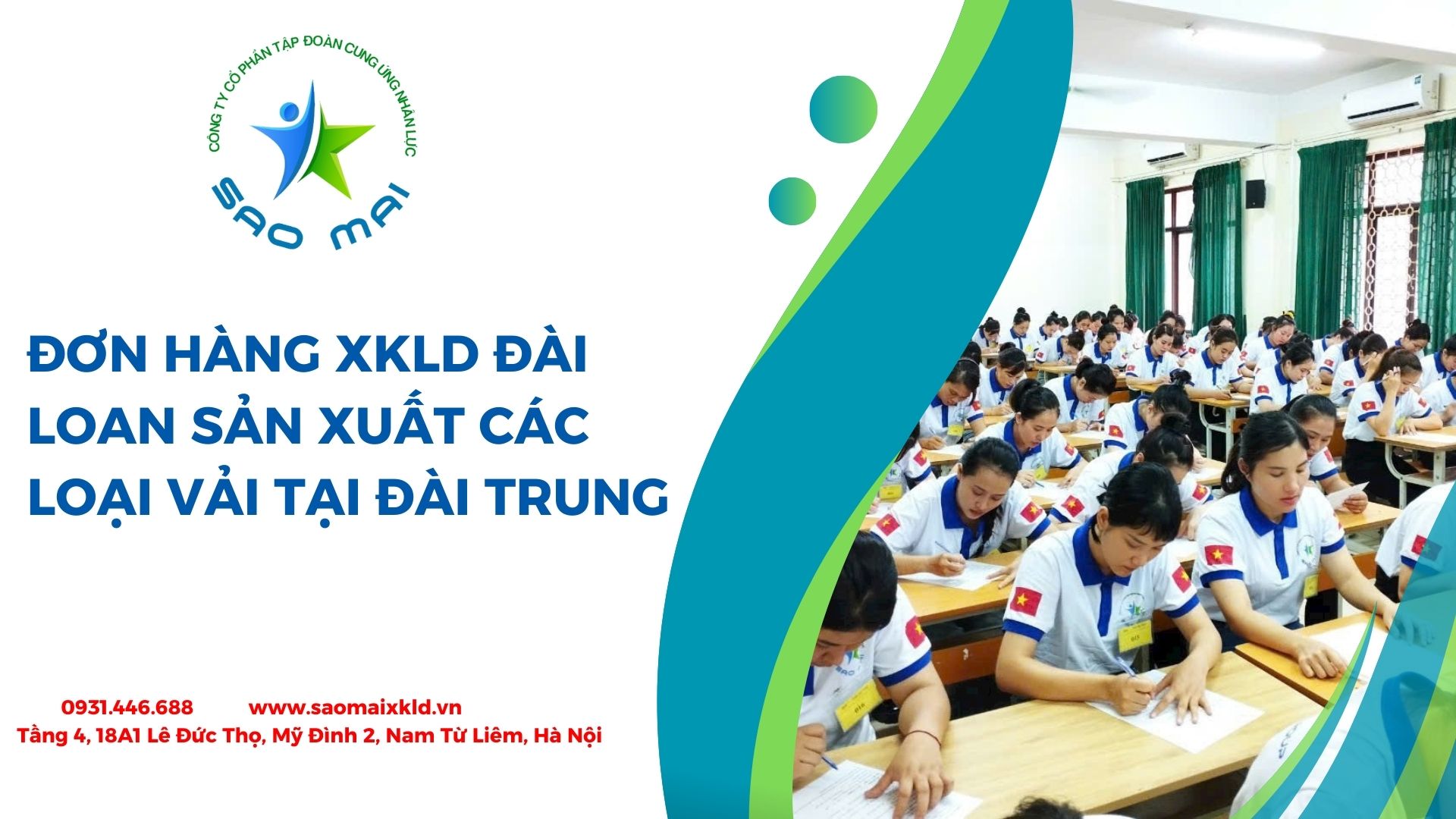 XKLD Đài Loan chuyên SẢN XUẤT CÁC LOẠI VẢI tuyển dụng 1 NAM làm việc tại ĐÀI TRUNG