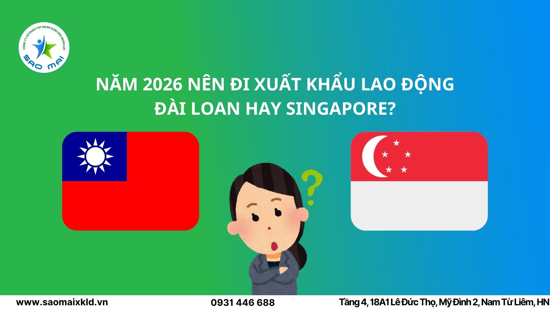 Năm 2026 nên đi xuất khẩu lao động Đài Loan hay Singapore?