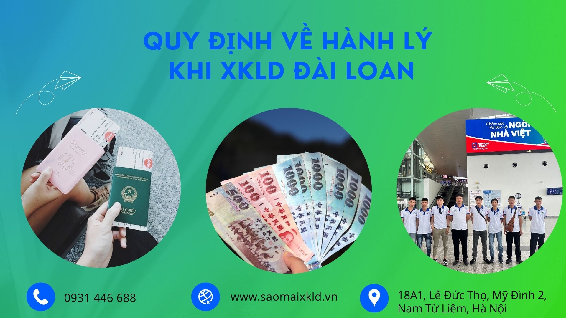 Quy định hành lý ký gửi đi Đài Loan - Lưu ý quan trọng khi XKLD Đài Loan uy tín, chi phí thấp và bay nhanh