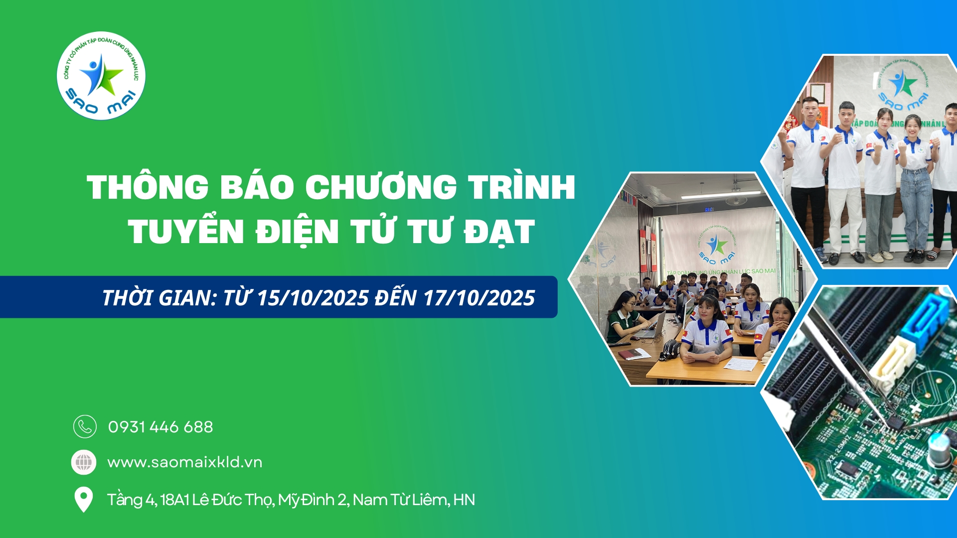 THÔNG BÁO CHƯƠNG TRÌNH TUYỂN ĐIỆN TỬ TƯ ĐẠT