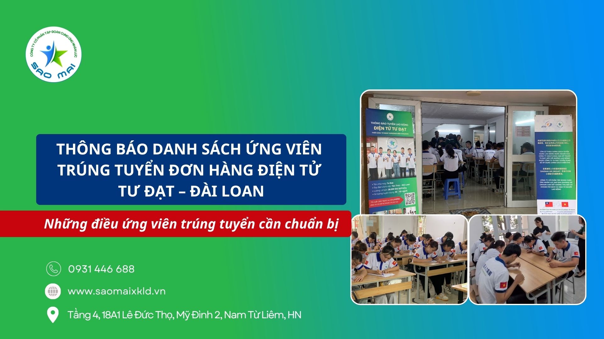 THÔNG BÁO DANH SÁCH ỨNG VIÊN TRÚNG TUYỂN ĐƠN HÀNG ĐIỆN TỬ TƯ ĐẠT – ĐÀI LOAN VÀ NHỮNG ĐIỀU ỨNG VIÊN CẦN CHUẨN BỊ