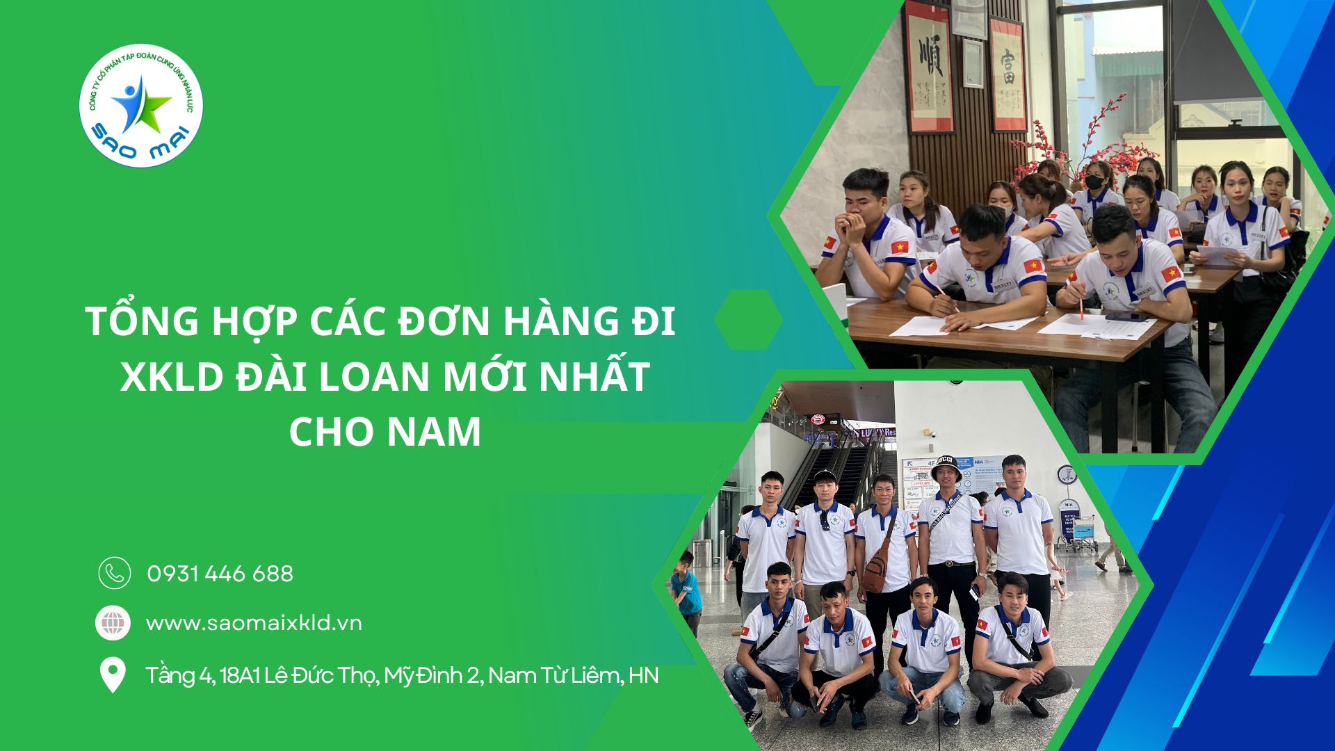 Tổng hợp đơn hàng đi xuất khẩu lao động Đài Loan mới nhất cho Nam