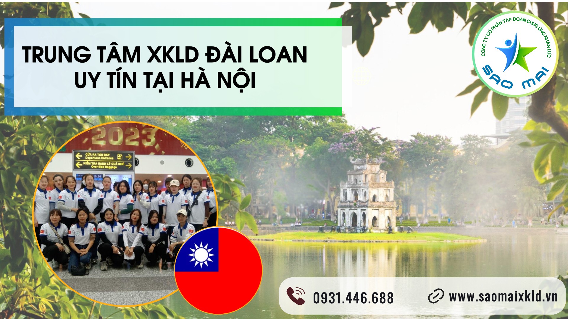 Địa chỉ Trung tâm XKLD ĐÀI LOAN UY TÍN với CHI PHÍ THẤP và BAY NHANH tại HÀ NỘI 