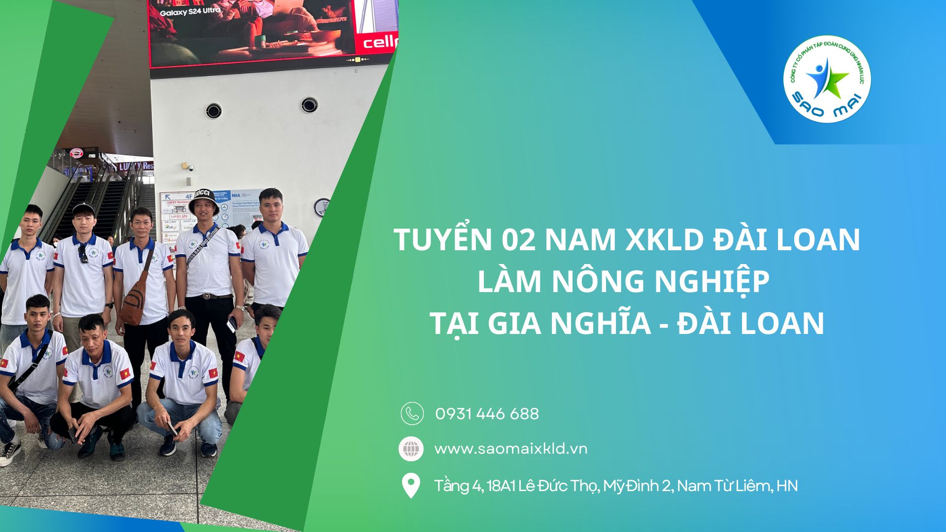 TUYỂN 02 NAM XKLD ĐÀI LOAN LÀM NÔNG NGHIỆP TẠI GIA NGHĨA - ĐÀI LOAN