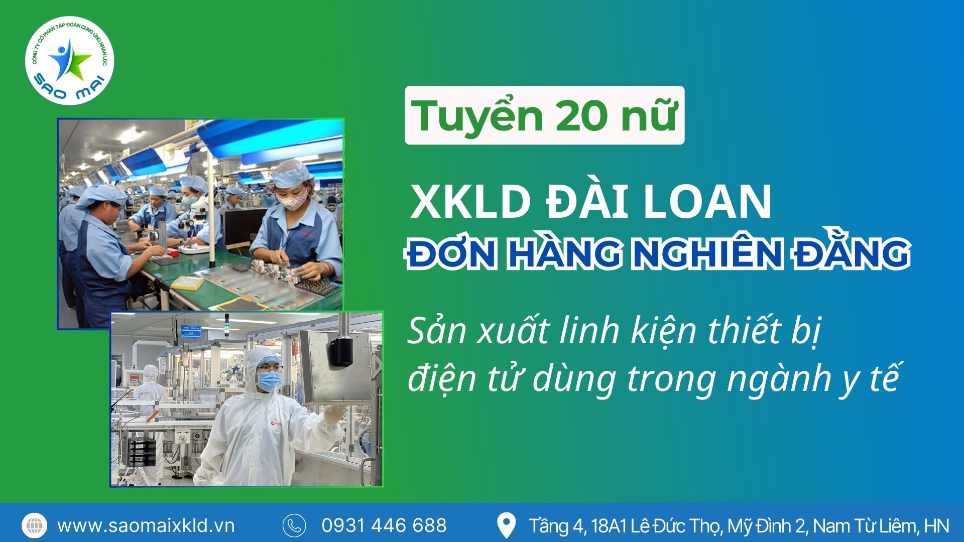 XKLD ĐÀI LOAN đơn hàng SẢN XUẤT LINH KIỆN Y TẾ tại nhà máy NGHIÊN ĐẰNG tăng ca nhiều, bay nhanh