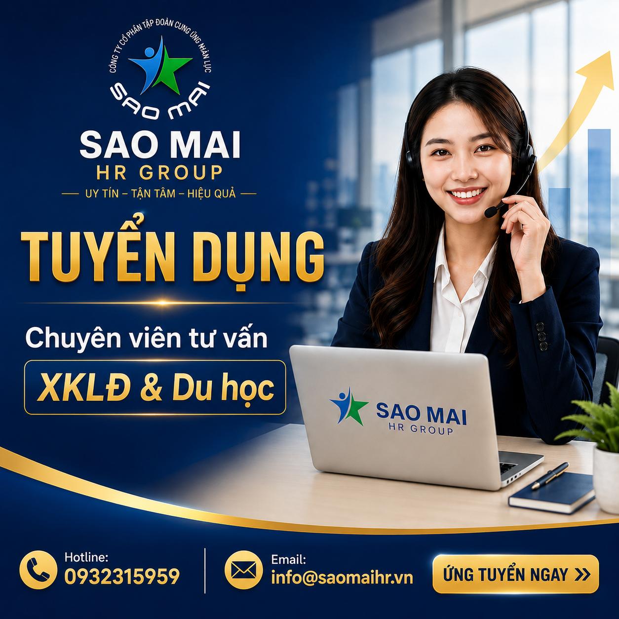 Tuyển dụng Chuyên viên Tư vấn Khách hàng XKLĐ & Du học – SAOMAI HR GROUP