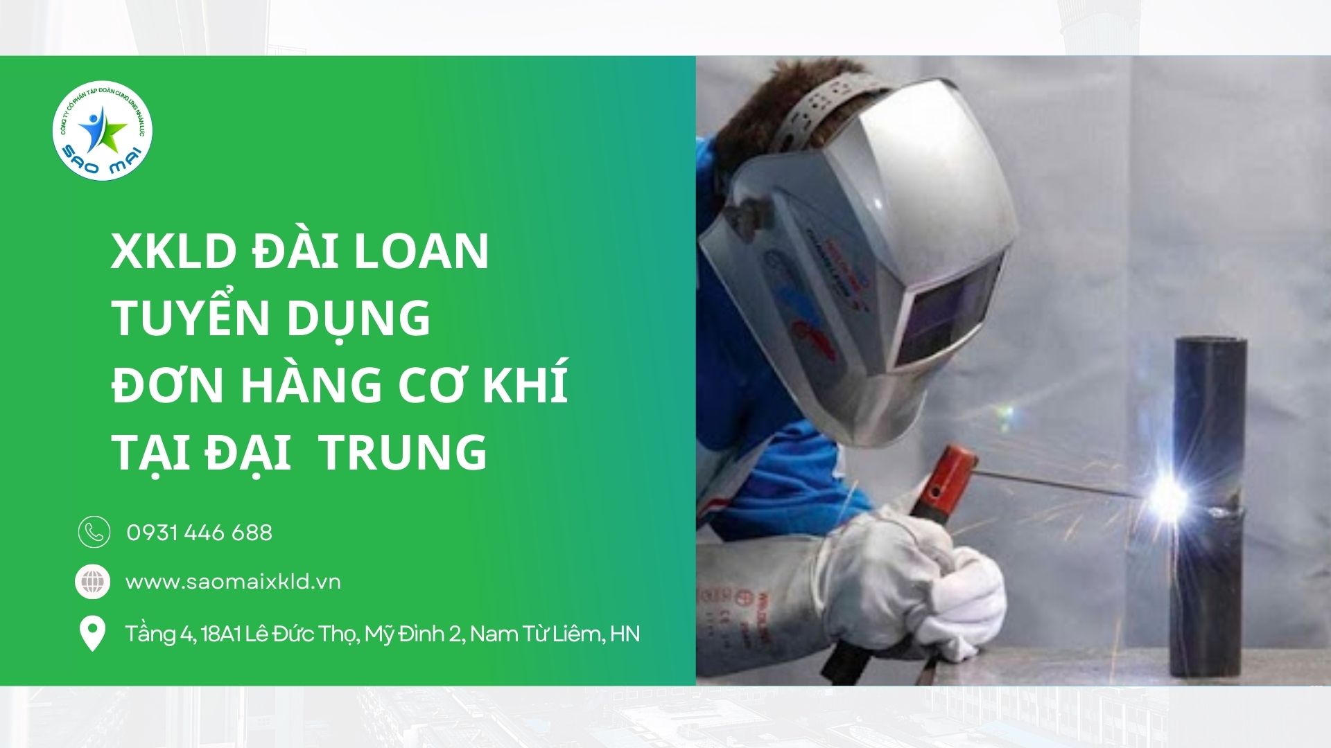 XKLĐ Đài Loan Tuyển dụng đơn hàng cơ khí tại Đài Trung