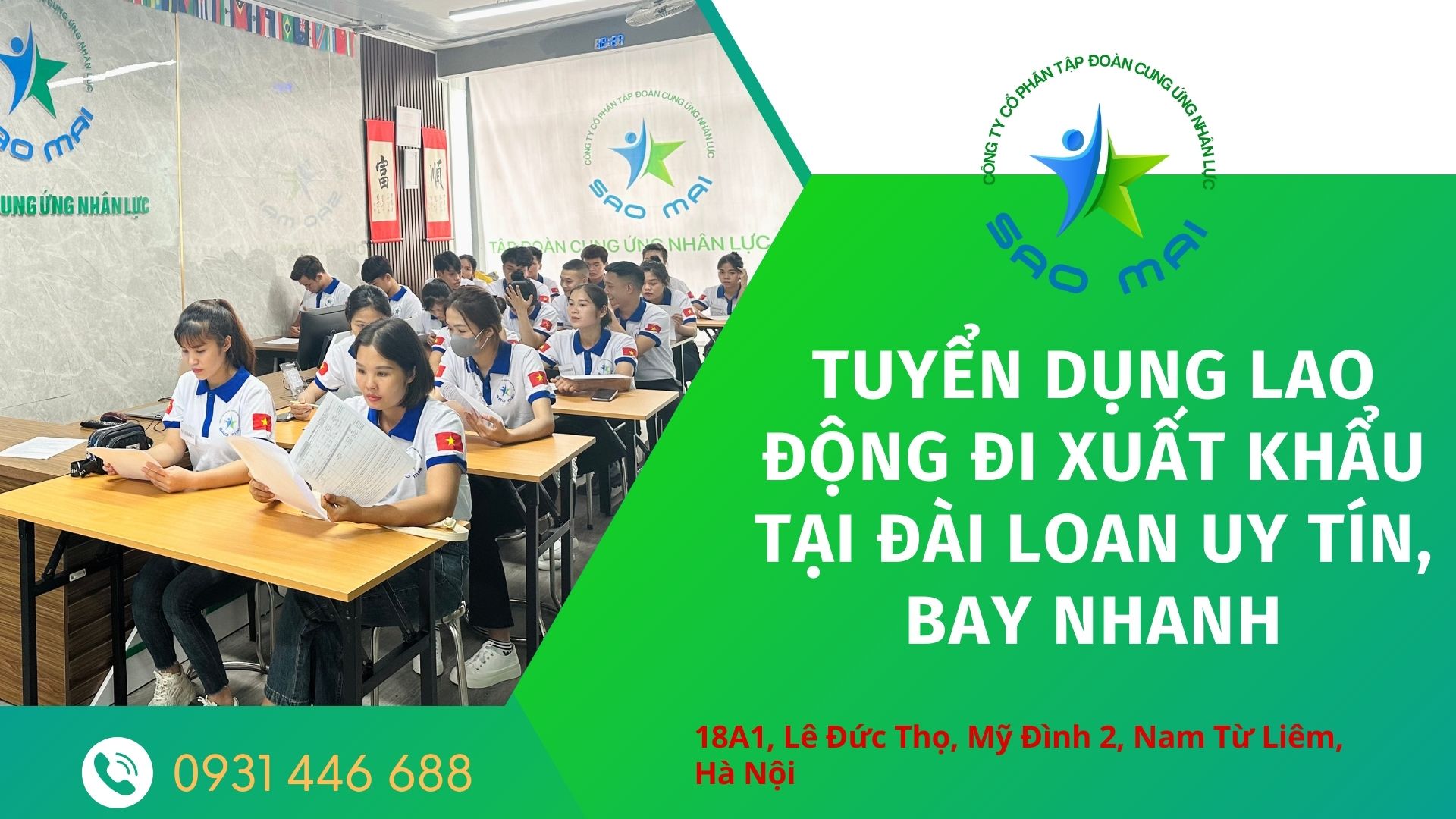 Tuyển dụng lao động xuất khẩu tại Đài Loan CHI PHÍ THẤP, BAY NHANH