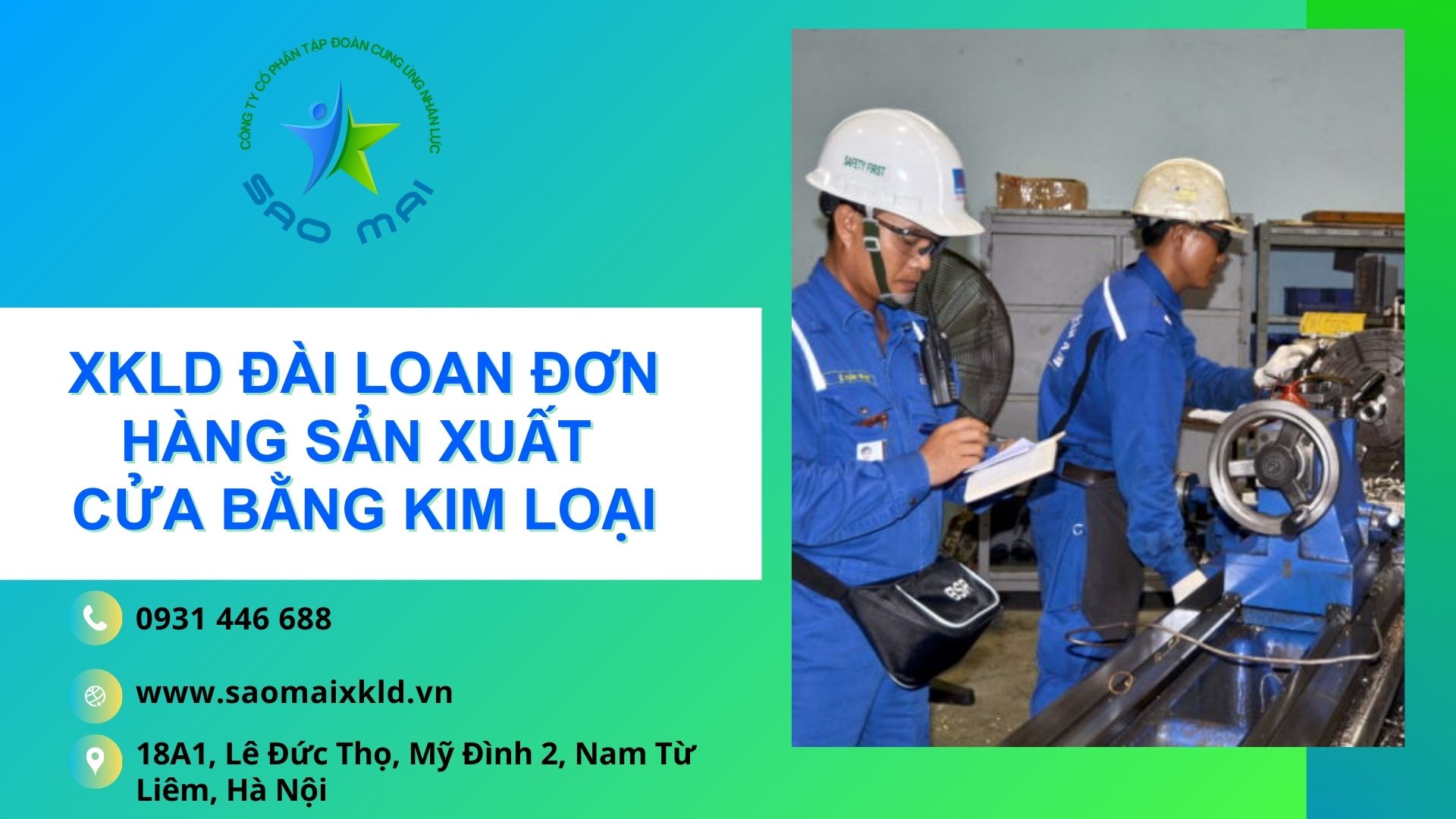 XKLD Đài Loan đơn hàng CƠ KHÍ chuyên CHẾ TẠO, SẢN XUẤT CỬA BẰNG KIM LOẠI tại CHƯƠNG HÓA - ĐÀI TRUNG