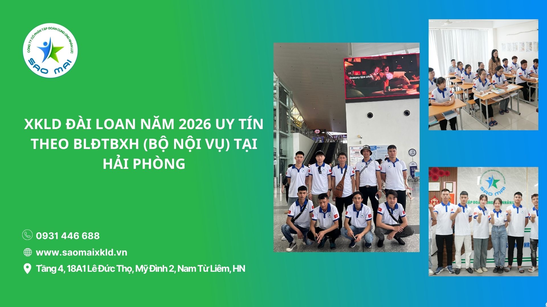 XKLD ĐÀI LOAN năm 2026 uy tín theo Bộ Nội Vụ (Bộ Lao động - Thương binh Xã hội) tại Hải Phòng