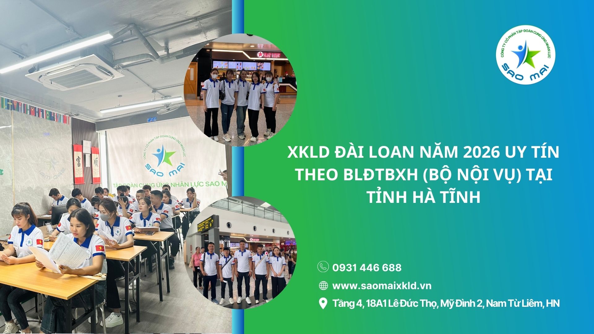 XKLD ĐÀI LOAN năm 2026 uy tín theo Bộ Nội Vụ (Bộ Lao động - Thương binh Xã hội) tại Hà Tĩnh