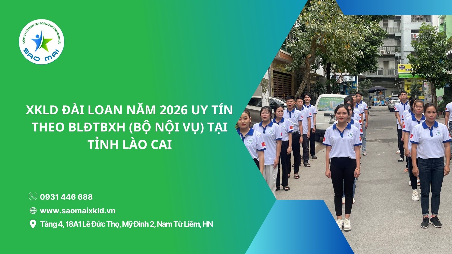 XKLD ĐÀI LOAN năm 2026 uy tín theo Bộ Nội Vụ (Bộ Lao động - Thương binh Xã hội) tại Lào Cai