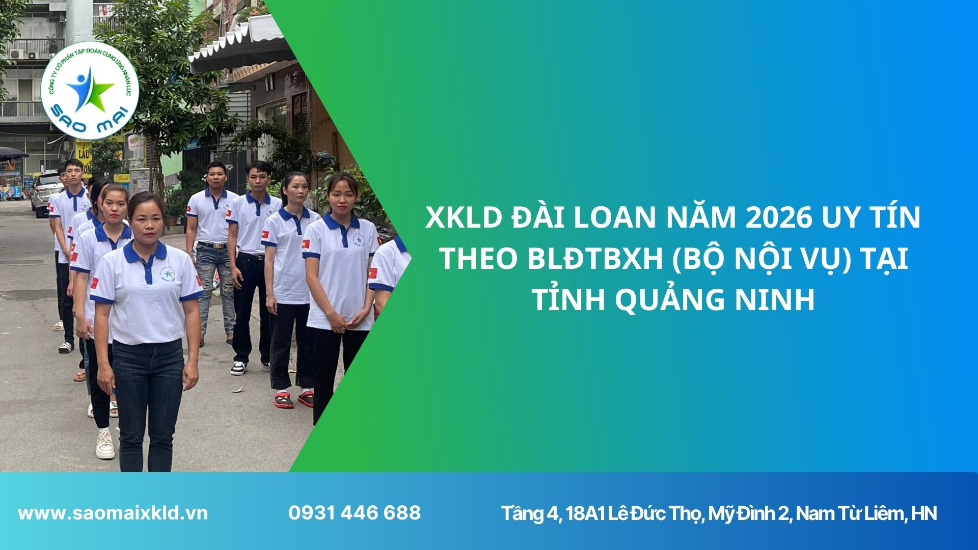 XKLD ĐÀI LOAN năm 2026 uy tín theo Bộ Nội Vụ (Bộ Lao động - Thương binh Xã hội) tại Quảng Ninh