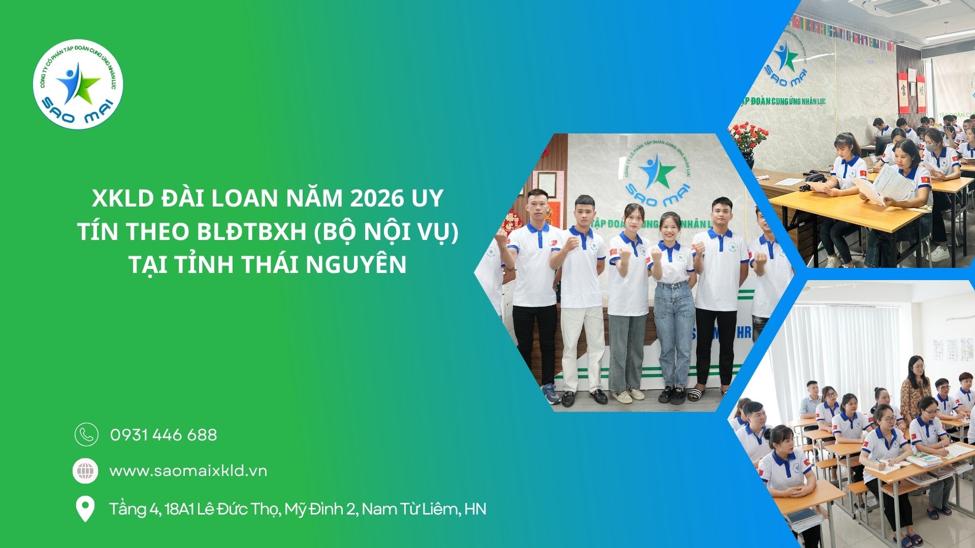 XKLD ĐÀI LOAN năm 2026 uy tín theo Bộ Nội Vụ (Bộ Lao động - Thương binh Xã hội) tại Điện Biên