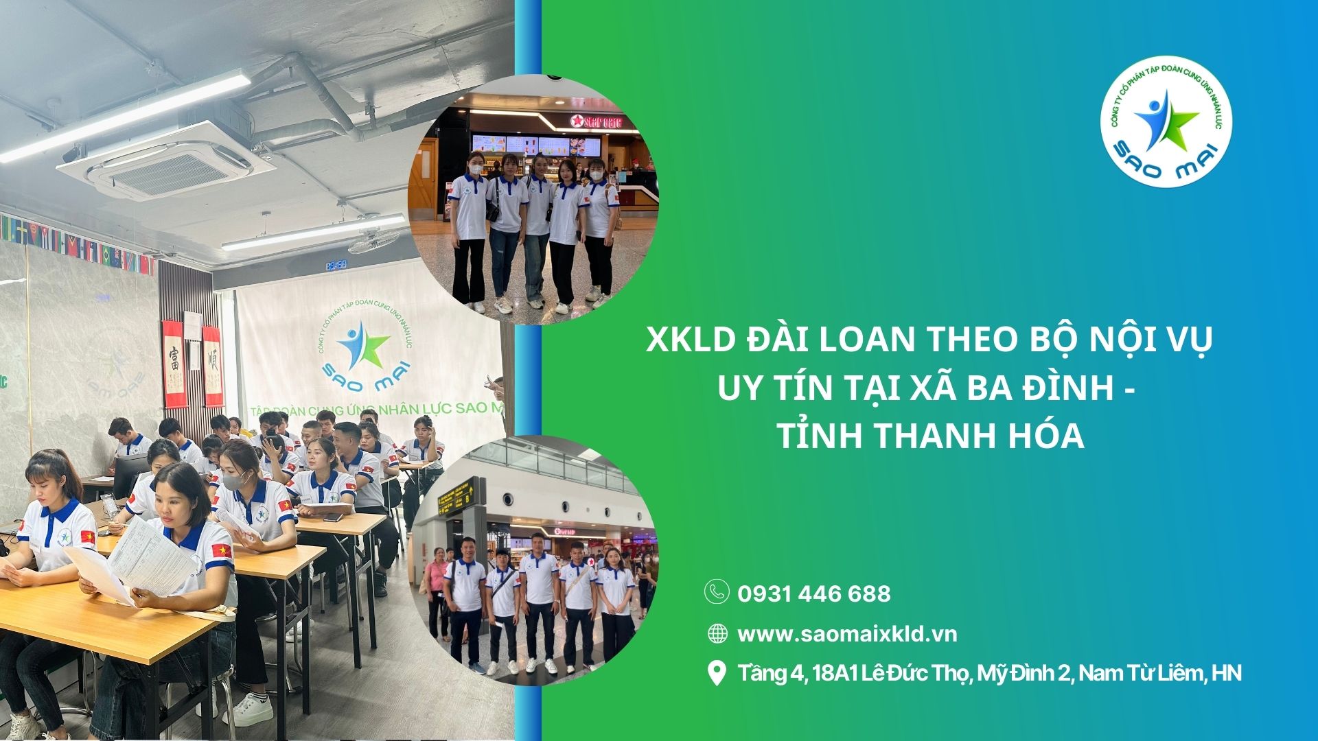 XKLD Đài Loan giấy phép do BLĐTBXH (Bộ Nội vụ) cấp uy tín tại xã Ba Đình - tỉnh Thanh Hóa