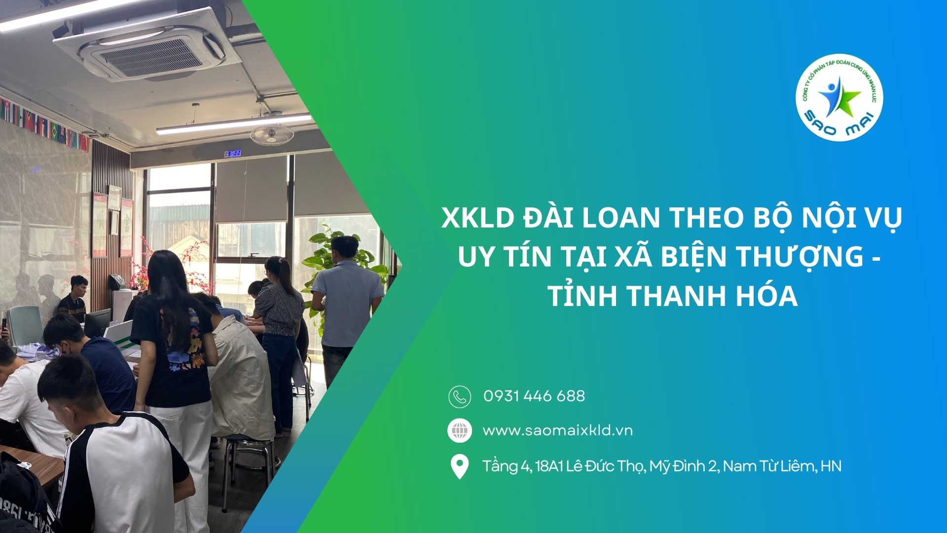 XKLD Đài Loan giấy phép do BLĐTBXH (Bộ Nội vụ) cấp uy tín tại xã Biện Thượng - tỉnh Thanh Hóa