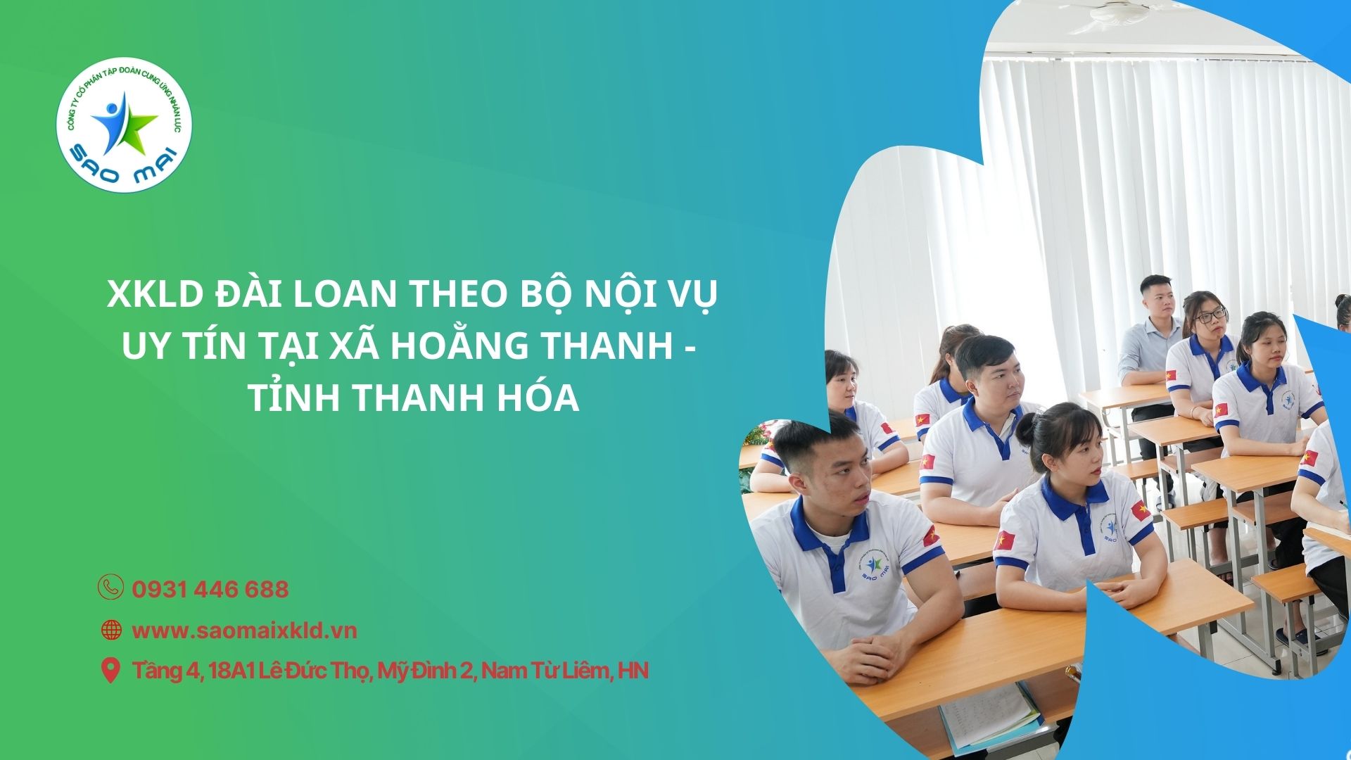 XKLD Đài Loan giấy phép do BLĐTBXH (Bộ Nội vụ) cấp uy tín tại xã Hoằng Thanh - tỉnh Thanh Hóa