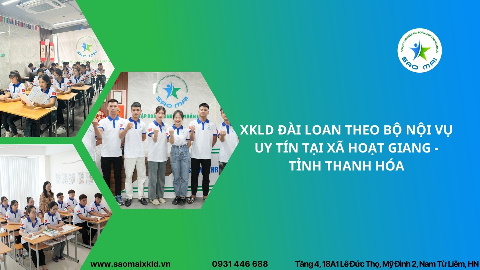 XKLD Đài Loan giấy phép do BLĐTBXH (Bộ Nội vụ) cấp uy tín tại xã Hoạt Giang - tỉnh Thanh Hóa
