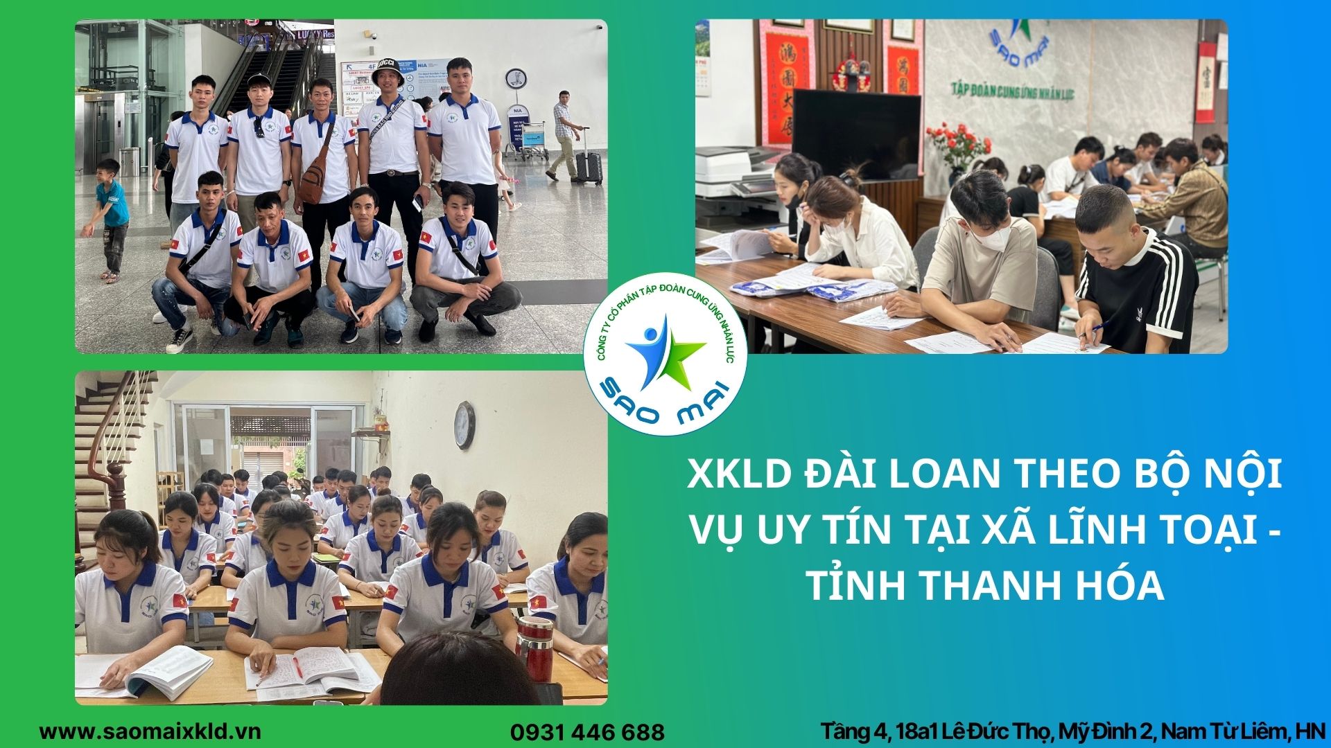XKLD Đài Loan giấy phép do BLĐTBXH (Bộ Nội vụ) cấp uy tín tại xã Lĩnh Toại - tỉnh Thanh Hóa