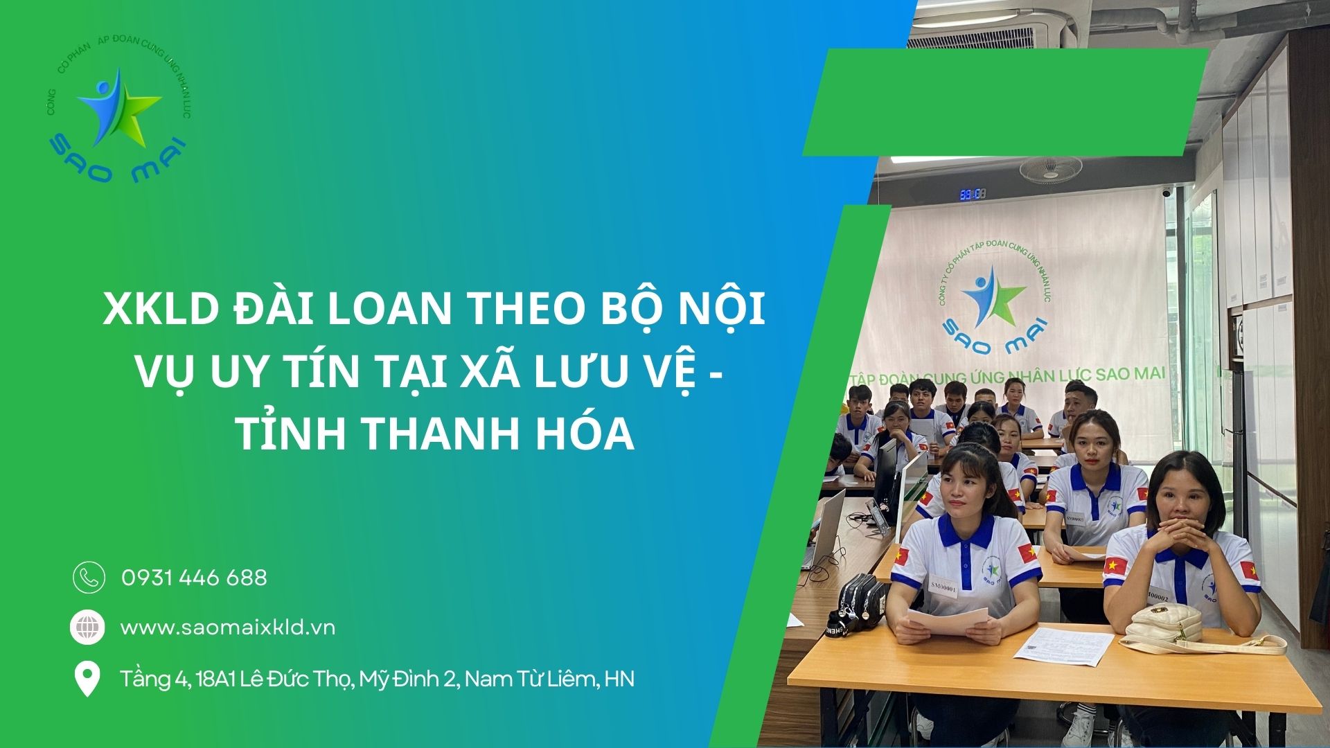 XKLD Đài Loan giấy phép do BLĐTBXH (Bộ Nội vụ) cấp uy tín tại xã Lưu Vệ - tỉnh Thanh Hóa