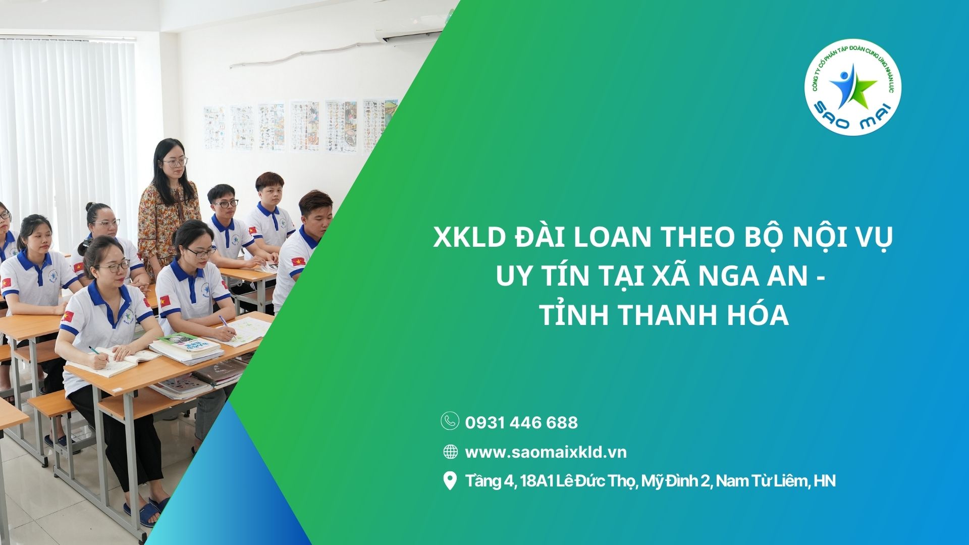XKLD Đài Loan giấy phép do BLĐTBXH (Bộ Nội vụ) cấp uy tín tại xã Nga An - tỉnh Thanh Hóa