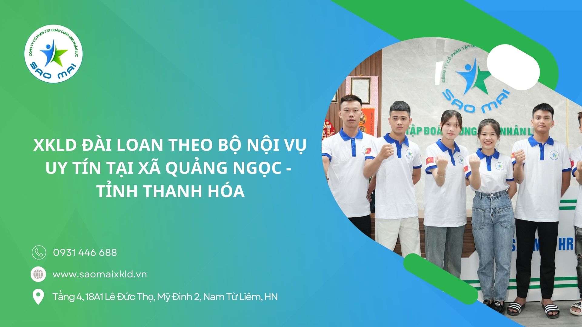 XKLD Đài Loan giấy phép do BLĐTBXH (Bộ Nội vụ) cấp uy tín tại xã Quảng Ngọc - tỉnh Thanh Hóa
