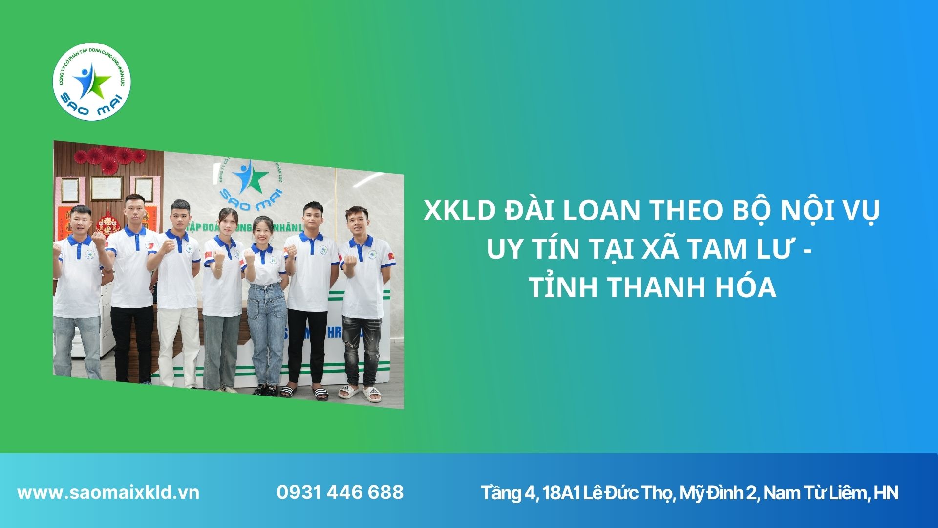 XKLD Đài Loan giấy phép do BLĐTBXH (Bộ Nội vụ) cấp uy tín tại xã Tam Lư - tỉnh Thanh Hóa