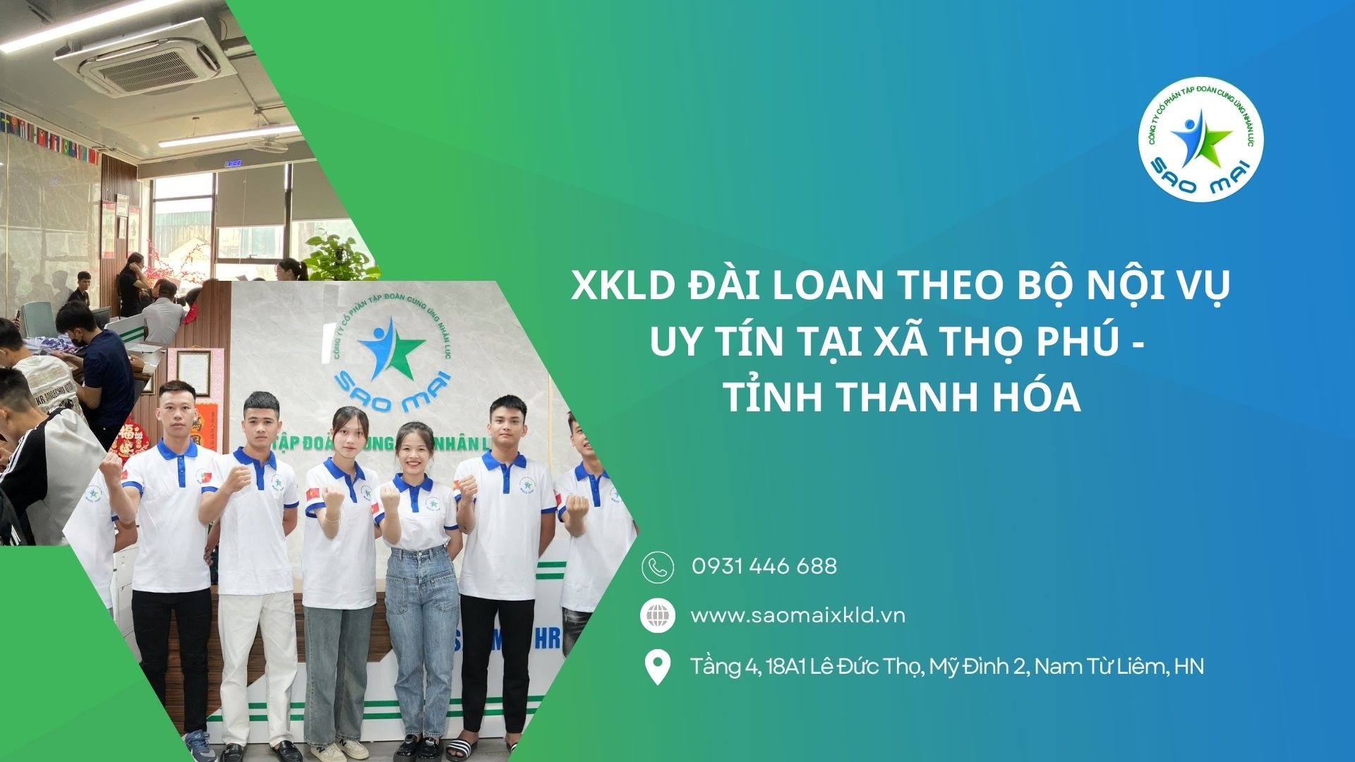 XKLD Đài Loan giấy phép do BLĐTBXH (Bộ Nội vụ) cấp uy tín tại xã Thọ Phú - tỉnh Thanh Hóa