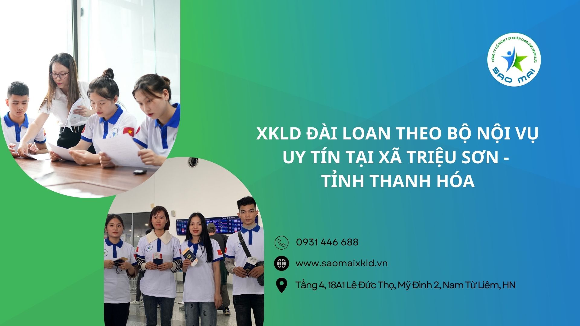 XKLD Đài Loan giấy phép do BLĐTBXH (Bộ Nội vụ) cấp uy tín tại xã Triệu Sơn - tỉnh Thanh Hóa