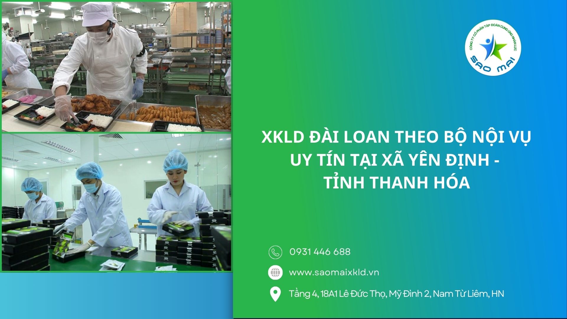 XKLD Đài Loan giấy phép do BLĐTBXH (Bộ Nội vụ) cấp uy tín tại xã Yên Định - tỉnh Thanh Hóa