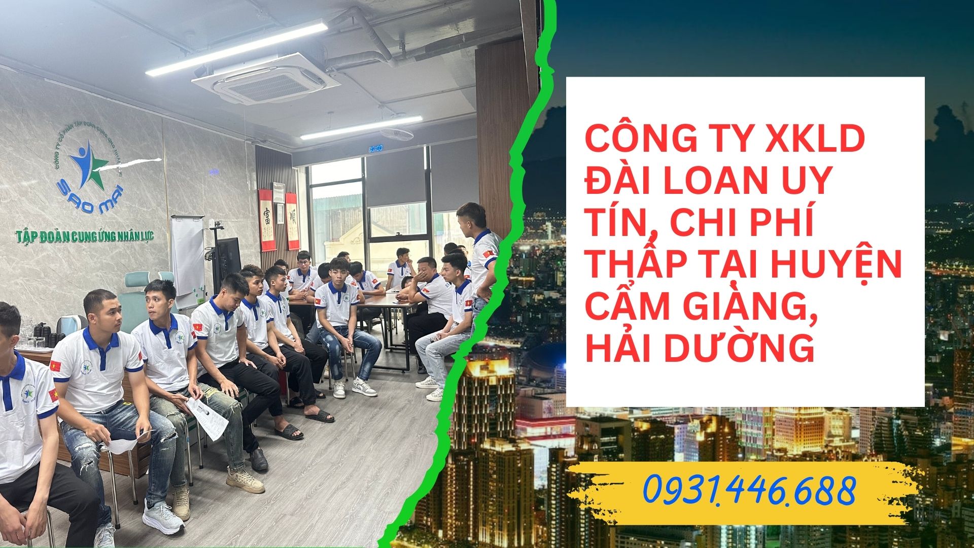 Công ty xuất khẩu lao động ĐÀI LOAN uy tín với chi phí thấp và bay nhanh tại huyện Cẩm Giàng, tỉnh Hải Dương