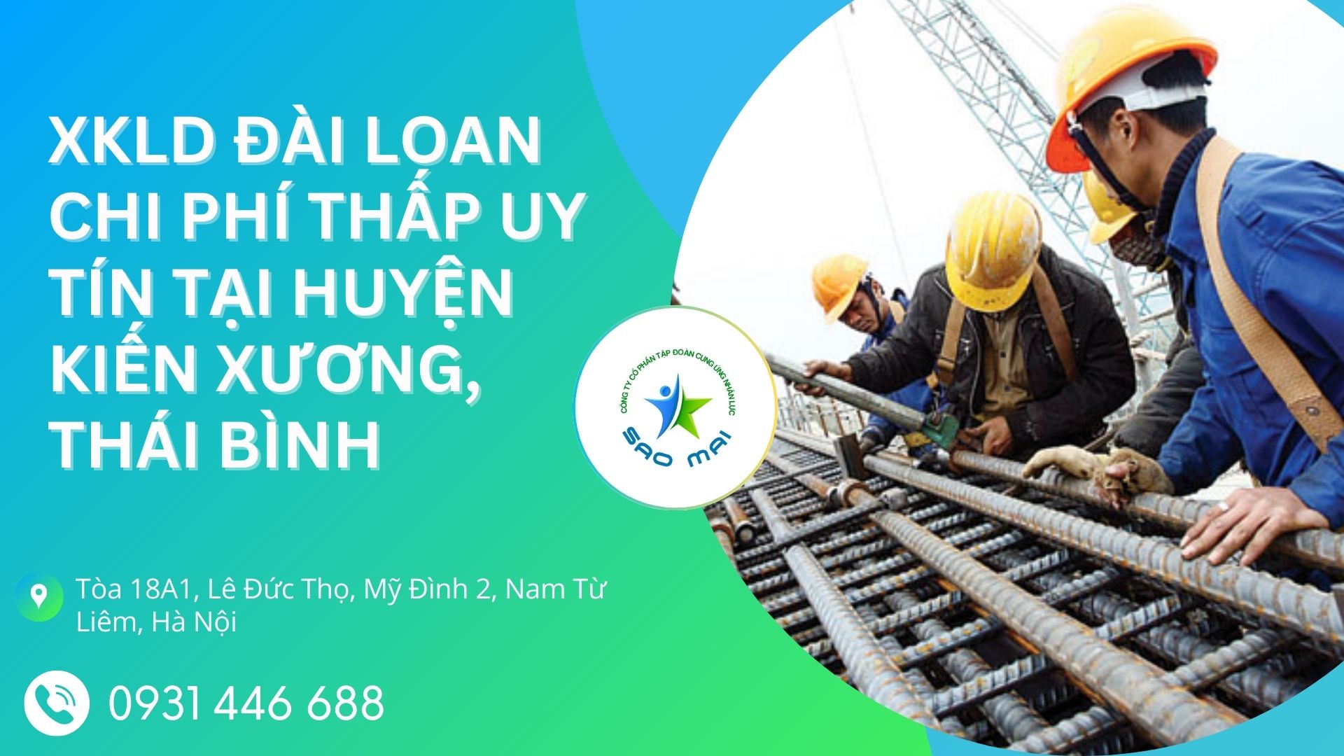 Công ty xuất khẩu lao động ĐÀI LOAN uy tín với chi phí thấp và bay nhanh tại huyện KIẾN XƯƠNG, tỉnh THÁI BÌNH