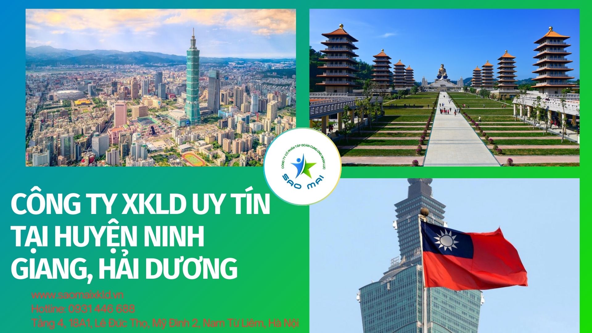 Công ty xuất khẩu lao động ĐÀI LOAN uy tín với chi phí thấp tại huyện NINH GIANG, tỉnh HẢI DƯƠNG