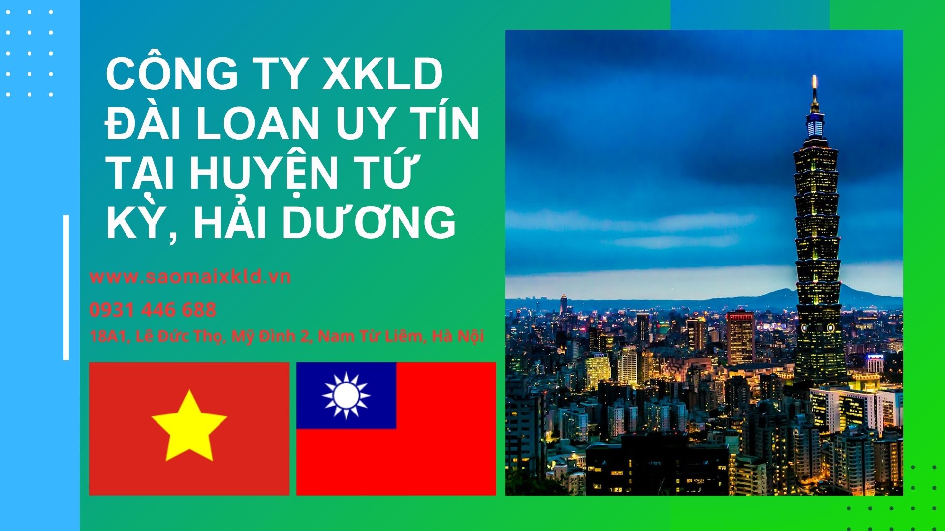 Công ty xuất khẩu lao động ĐÀI LOAN uy tín chi phí thấp tại huyện TỨ KỲ, tỉnh HẢI DƯƠNG