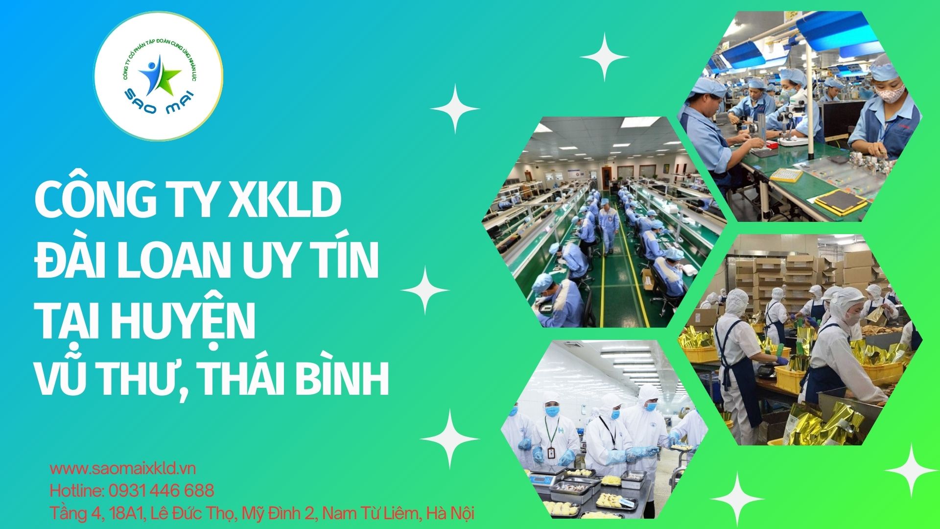 Công ty xuất khẩu lao động ĐÀI LOAN uy tín với chi phí thấp và bay nhanh tại huyện Vũ Thư, tỉnh Thái Bình