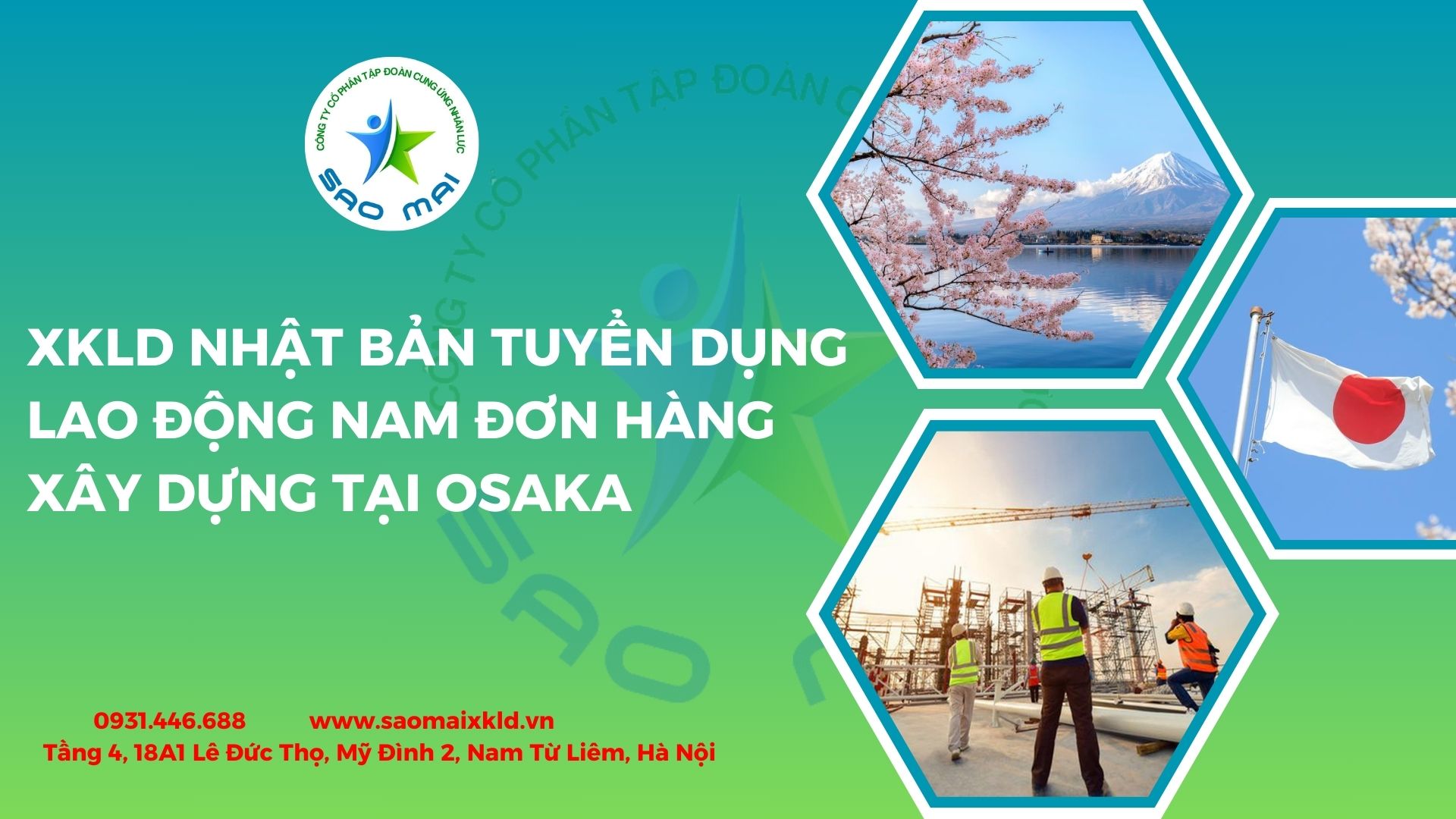 Tuyển dụng GẤP lao động NAM làm XÂY DỰNG tại OSAKA lương cao, xuất cảnh nhanh 