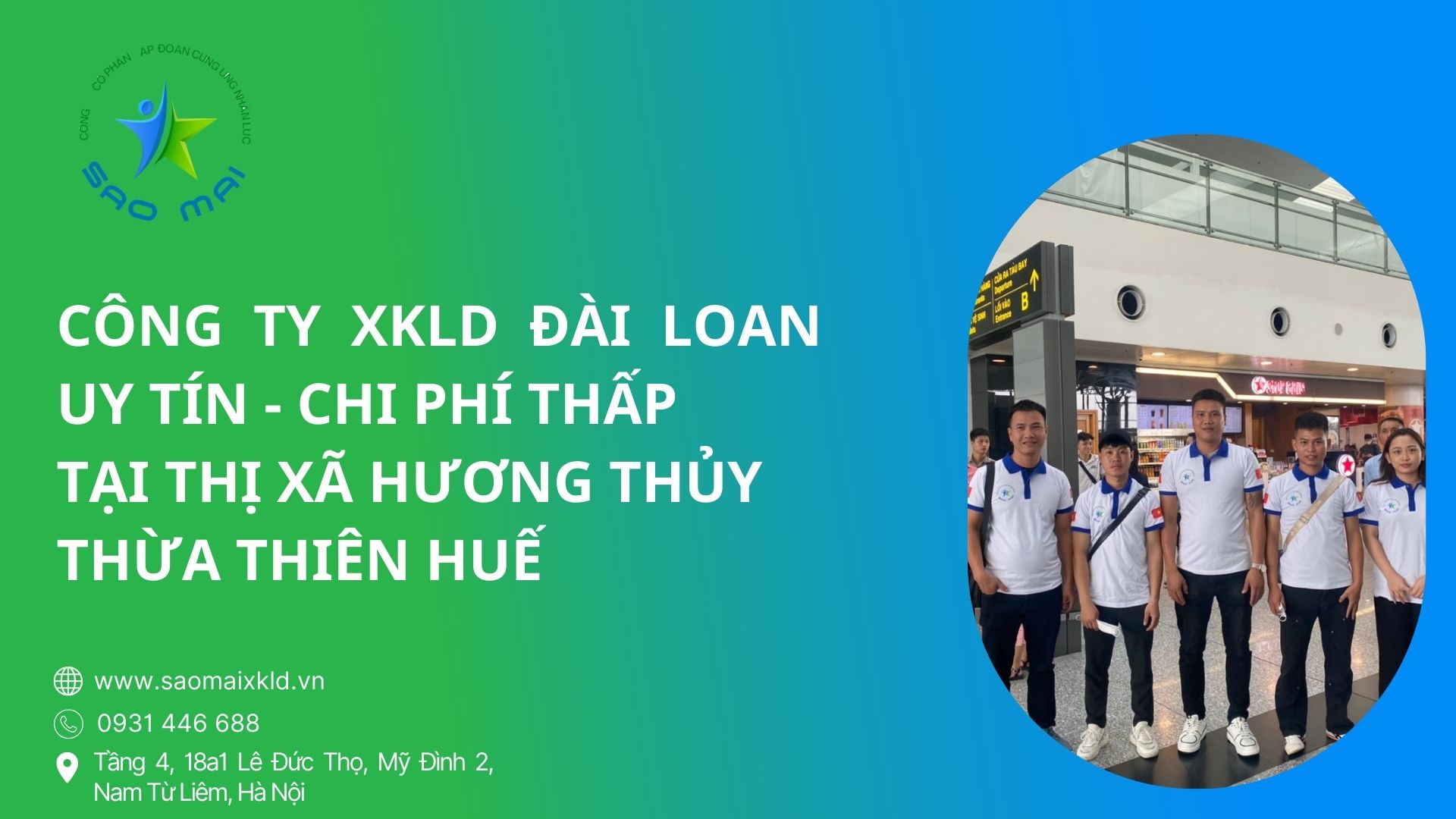 Công ty XLKD Đài Loan UY TÍN, chi phí THẤP tại thị xã Hương Thủy, tỉnh Thừa Thiên Huế