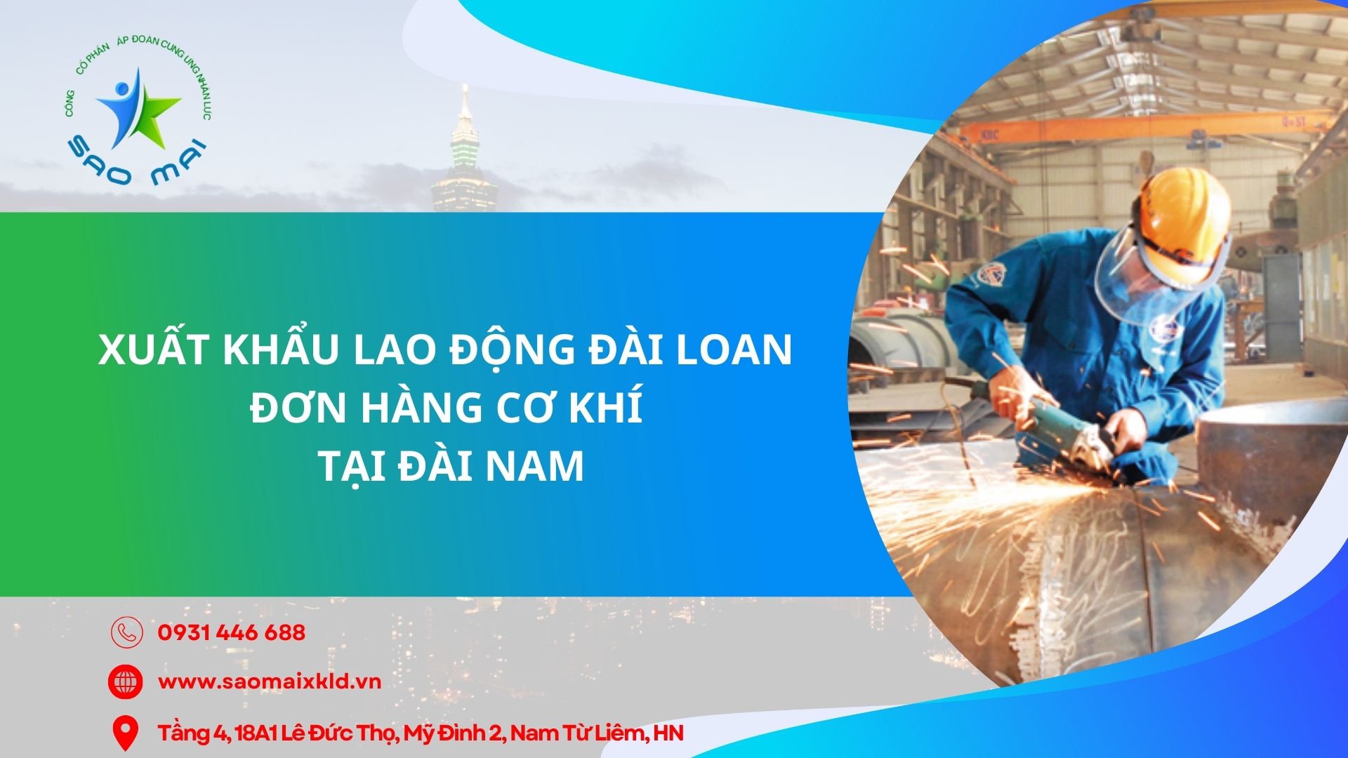 Xuất khẩu lao động Đài Loan - Đơn hàng cơ khí tại Đài Nam: Cơ hội nghề nghiệp ổn định