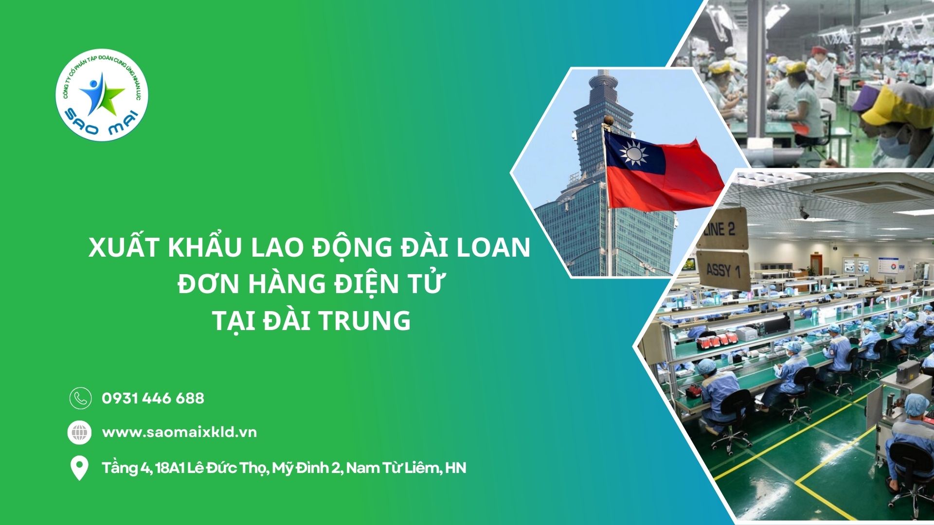 Xuất Khẩu Lao Động Đài Loan - Đơn Hàng Điện Tử tại Đài Trung: Cơ hội việc làm hấp dẫn cho người lao động Việt Nam